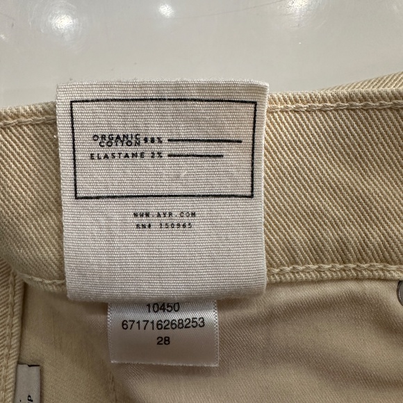 $245 AYR Ivory The Beat Drop Barrel Leg Jean Size 28 - Picture 9 of 9